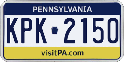 PA license plate KPK2150