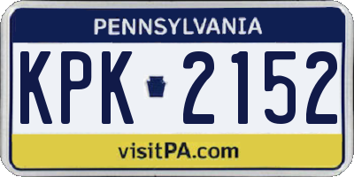 PA license plate KPK2152