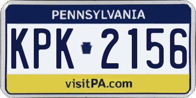 PA license plate KPK2156