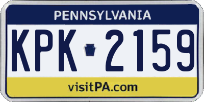 PA license plate KPK2159