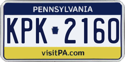 PA license plate KPK2160
