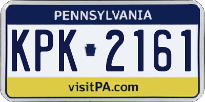 PA license plate KPK2161