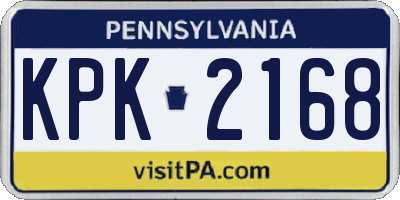 PA license plate KPK2168
