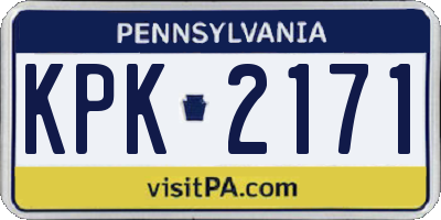 PA license plate KPK2171