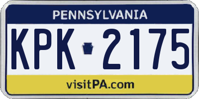 PA license plate KPK2175