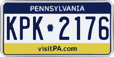 PA license plate KPK2176