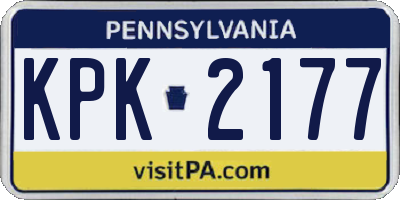 PA license plate KPK2177