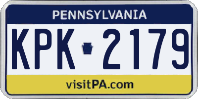 PA license plate KPK2179