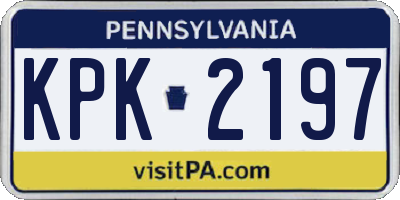 PA license plate KPK2197