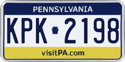 PA license plate KPK2198