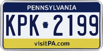 PA license plate KPK2199