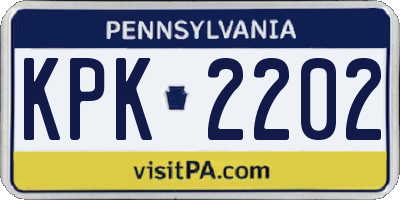 PA license plate KPK2202