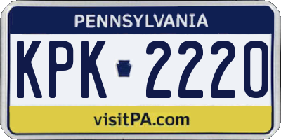PA license plate KPK2220