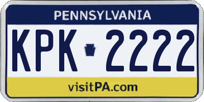 PA license plate KPK2222