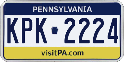PA license plate KPK2224