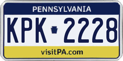 PA license plate KPK2228