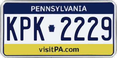 PA license plate KPK2229