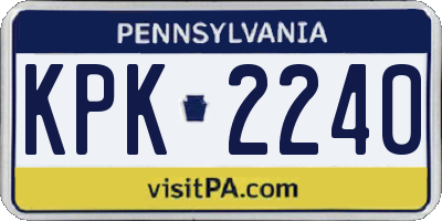 PA license plate KPK2240