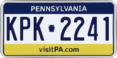 PA license plate KPK2241