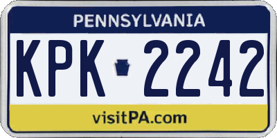 PA license plate KPK2242