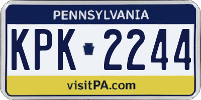 PA license plate KPK2244
