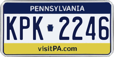 PA license plate KPK2246