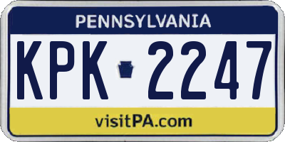 PA license plate KPK2247