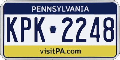 PA license plate KPK2248
