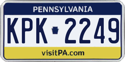 PA license plate KPK2249