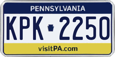 PA license plate KPK2250