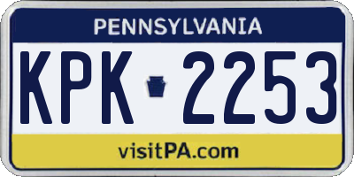PA license plate KPK2253