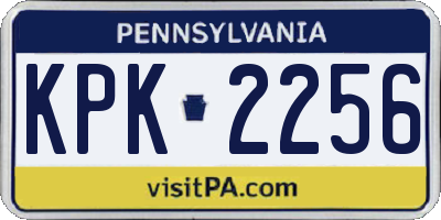 PA license plate KPK2256