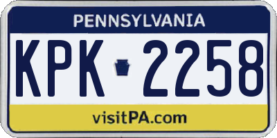 PA license plate KPK2258