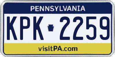 PA license plate KPK2259