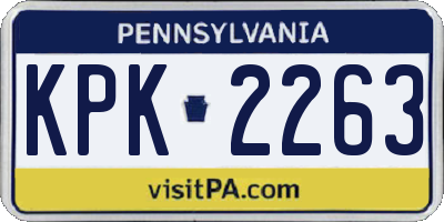 PA license plate KPK2263