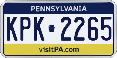 PA license plate KPK2265