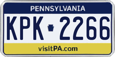 PA license plate KPK2266
