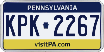 PA license plate KPK2267