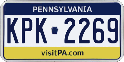 PA license plate KPK2269