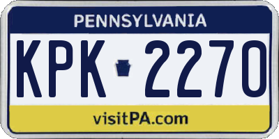PA license plate KPK2270
