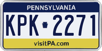 PA license plate KPK2271