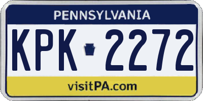 PA license plate KPK2272