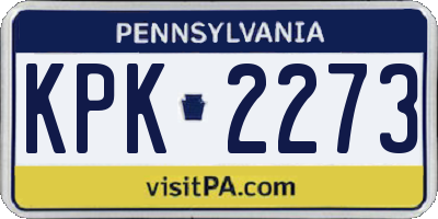 PA license plate KPK2273