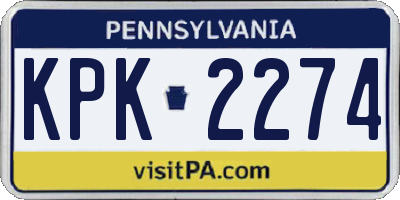 PA license plate KPK2274