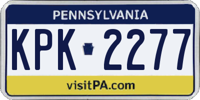 PA license plate KPK2277