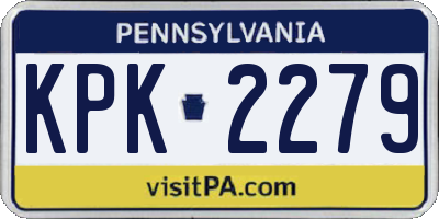 PA license plate KPK2279