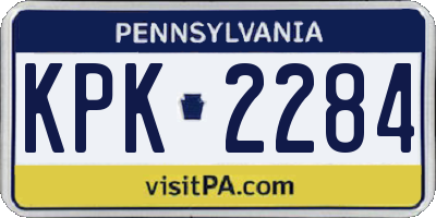 PA license plate KPK2284
