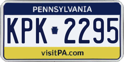 PA license plate KPK2295