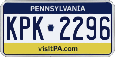PA license plate KPK2296