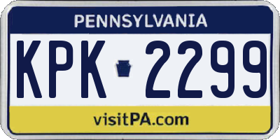 PA license plate KPK2299